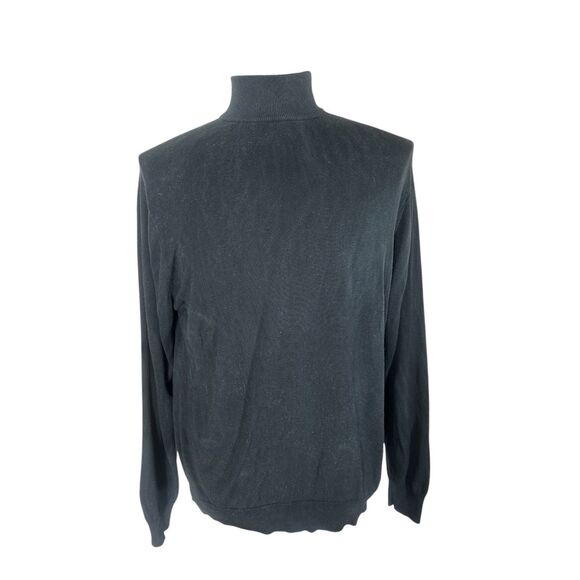 Jos A Bank Black Silk Mock Neck Sweater Beatnik Beatles Sz XL - Picture 2 of 7